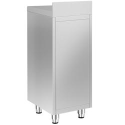 Caixote do lixo - tampa basculante - 400x1150x600mm - com 4 pés - abertura suave & cantos arredondados - Aço inoxidável