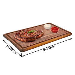 (6 stuks) Steak bord - Iroko hout - 350x250mm