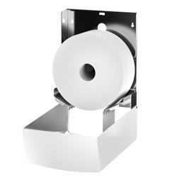 AIR-WOLF | Distributore di carta in rotoli Duplex - per 3 rotoli domestici o 1 rotolo grande - acciaio inox - bianco