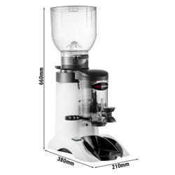 Moulin à café – 2 kg – 63 dB – Avec doseur – Blanc