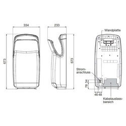 (2 stuks) AIR-WOLF | Handdroger met infraroodsensor - ABS Zilver