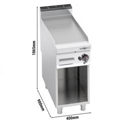 Fry Top Gas Professionale - 10,0 kW - Liscio - Superficie di cottura: 396x667mm - incl. sottotelaio