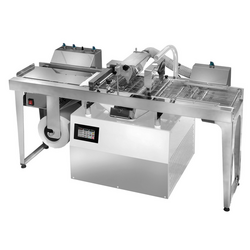 Temperatrice di cioccolato - con rubinetto di scarico - Chocotemper - incl. superficie di appoggio con zona di glassatura
