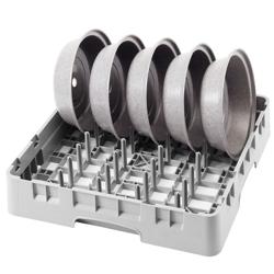 CAMBRO | CAMRACK® Peg Plate Rack – 5×9 – 500x500 mm – Grey – H 101 mm – Configurable for deep plates & lids (5/9 layouts)