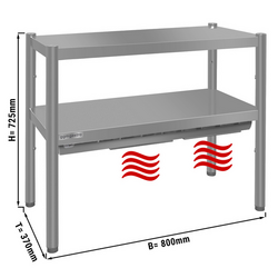 Lämpösilta  ECO - 800x370mm - 2 hyllyllä - Korkeus: 725mm