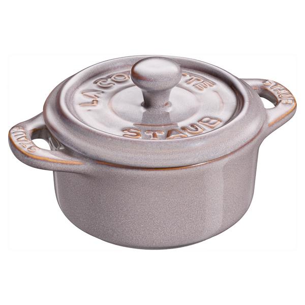 STAUB | CERAMIQUE - طنجرة كوكوت صغيرة - بقطر  100 مم - دائرية - سيراميك - رمادي عتيق
