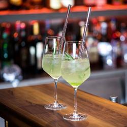 (48 pcs) Glass Drinking Straws - 200mm - ø 8mm - straight - 4 Colours - incl. 1 Nylon cleaning brush