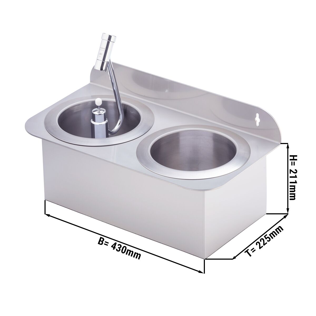 Lave-portionneur 430x225x211mm WATERSTOP - avec arrêt automatique de l’eau (WATERSTOP) - avec régulateur de débit intégré - avec clapet anti-retour (intégré) & panier filtrant intégré