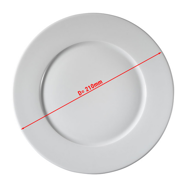 (24 Stück) PERA Weiß - Teller - flach - Ø 210mm - Weiß