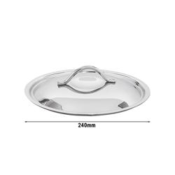 Tencere kapağı - Paslanmaz Çelik - Ø240mm - Yükseklik: 50mm - Satineli
