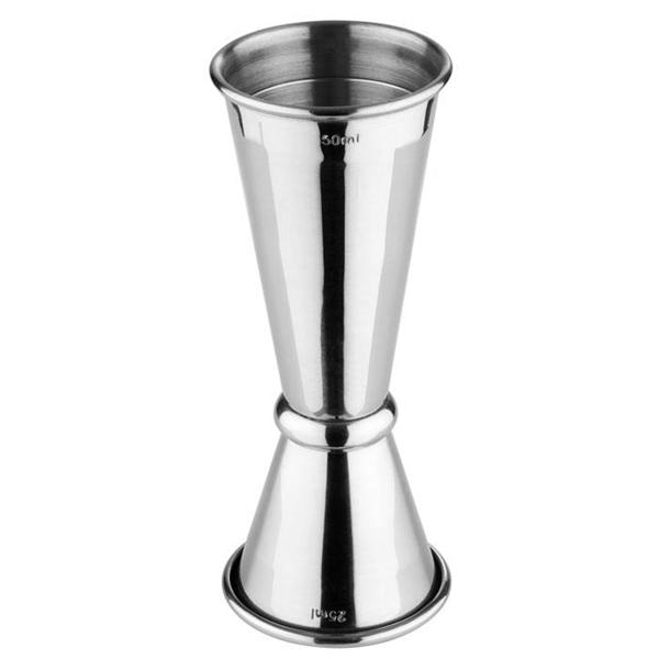 (6 pcs) Jigger double - acier inoxydable - 2,5cl/5cl (25/50 ml) - avec repère(s) 1,5cl/3,5cl - estampillé CE