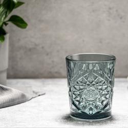 (12 pieces) Hobstar Textured Glass Tumblers – 350 ml - Yellow - Dishwasher Safe - 90×90×105 mm