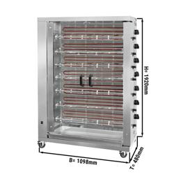 Elektro Hähnchengrill - 33,6 kW - mit 7 Spießen für bis zu 42 Hähnchen