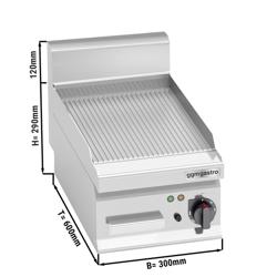 Fry Top Elettrico Professionale - 4,0 kW - Rigato - Superficie di cottura: 296x430mm