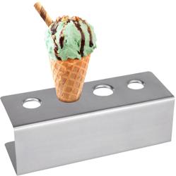 Ice Cream Cone Holder Stand – 4-hole - Ø26/Ø31 mm - Stainless steel - Dishwasher safe