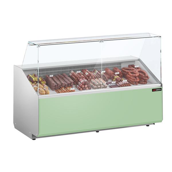 Commercial Refrigerated Serve-Over Counter PREMIUM - 1881 mm - +2 to +6°C - panoramic glass - green front