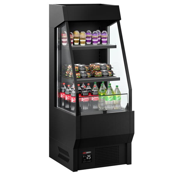 Murale Refrigerato Professionale - 660mm - 150l - +0°/+7°C - con 2 ripiani - Nero