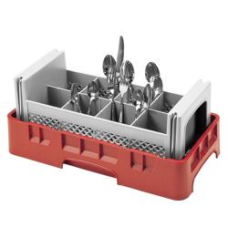 CAMBRO | CAMRACK® - Panier à couverts 1/2 - 8 compartiments - 500x500mm - Gris     