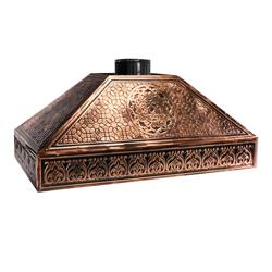 Kuhinjska napa za stroj za čaj - 900 x 400 x 500 mm - bez motora - montažno - vanjska obloga bakreno obložena