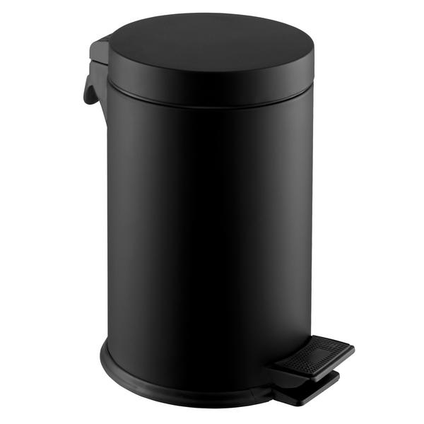 Pattumiera - Mini - 5 litri - 180x180x290mm - con pedale - Nero - Acciaio inox