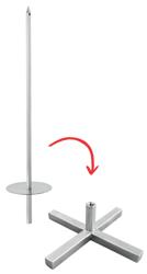 Commercial Skewer stand – For doner kebab/gyros spits - Stainless steel - 39×39 cm - Ø16 mm max