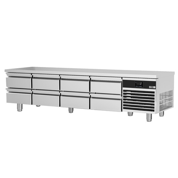 Gekoelde onderkast Premium - 2400mm - 310 liter - 8 laden
