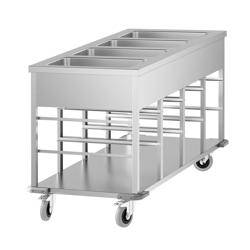 Carrello termico a bagnomaria - 4 kW - 4x GN 1/1 - con vasche a temperatura indipendente