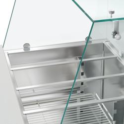 Saladetti PREMIUM - 900 mm - 240 l - 2 ovea - korkea lasisuoja 2x GN 1/1 & 3x GN 1/6 varten