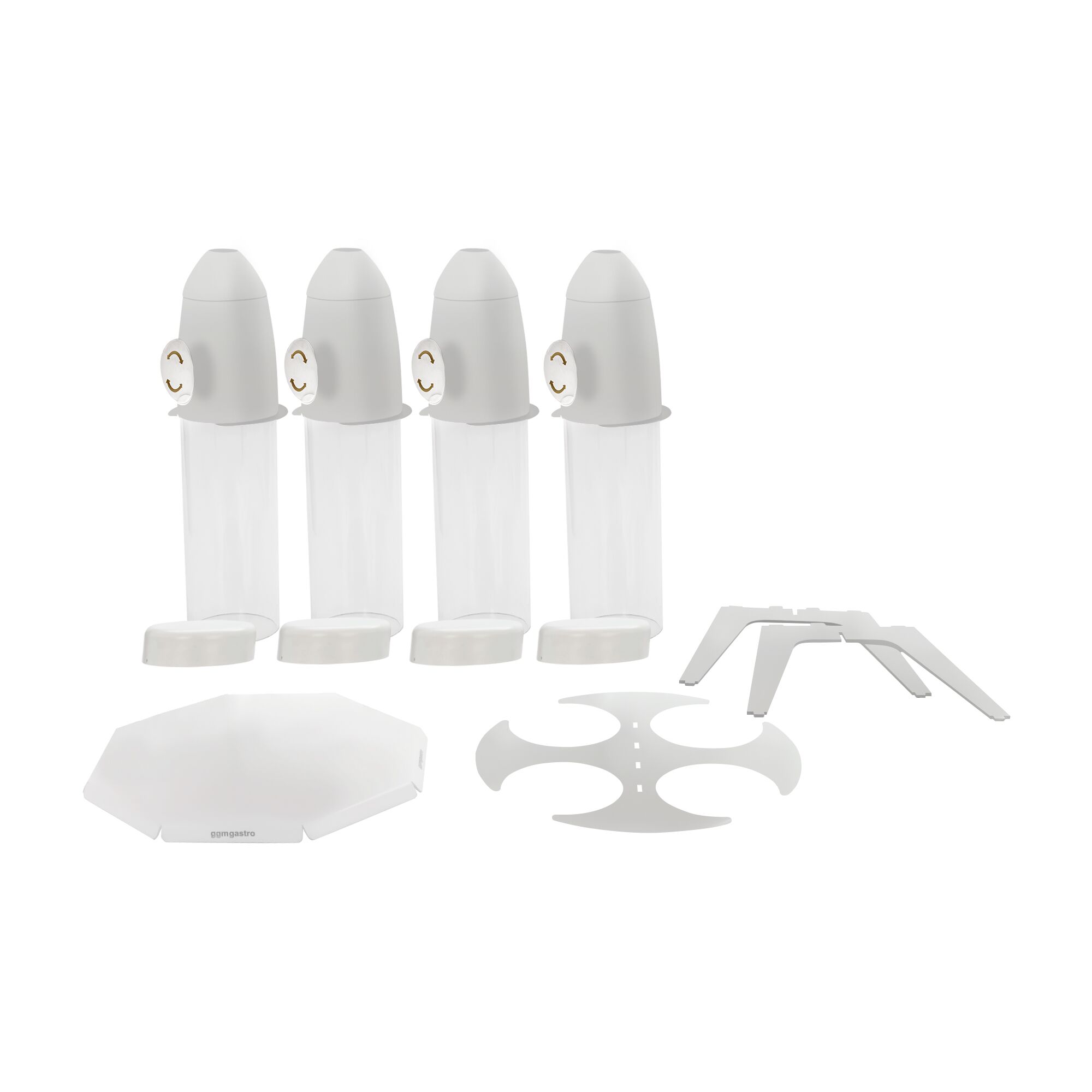 Distributeur de céréales - quadruple - rotatif - Ø 120 mm - Blanc - distribution rotative