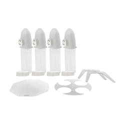 Dispenser per cereali - quadruplo - base girevole - dosatore a manopola - 4 contenitori in plastica trasparente - 4x 3,6 litri - supporto in acciaio inox