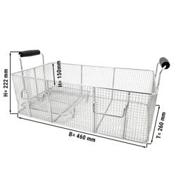 Koš do fritézy - 20 l | 460x260 mm | výška koše 150 mm - nerezová ocel | plastové úchyty - kompatibilní s EFJ-30
