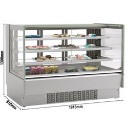Vetrina pasticceria refrigerata Lina - 548l - 1915mm - Doppio vetro - con 3 ripiani - porte posteriori scorrevoli; LED interni