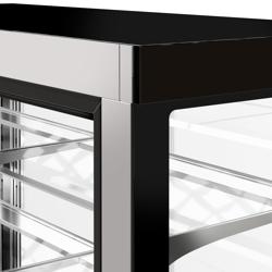 Vitrina refrigerada vertical Mostrador para tartas - 850 litros - 1000x740x1900mm - doble cristal - con 3 estantes (rejillas) ajustables - puertas correderas traseras - Negro