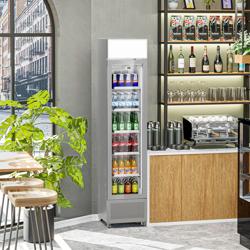 Commercial Beverage Display Fridge PREMIUM - Frameless - 145 L - 1 Glass Doors - Advertising Display