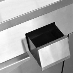 Induzione Fry Top - 10,0 kW - Liscio - incl. base armadiata con 2 porte