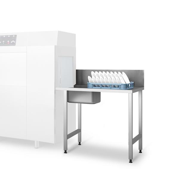 Tavolo di alimentazione - 1300 mm - attacco destro - con 1 vasca e scivolo di scarico - per KSS118