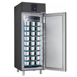 Dondurma Dolabı PREMIUM PLUS - 647L - 1 Kapı & 8 Çekmece, LED Aydınlatma, Kilit, Monoblok Soğutma, Fanlı Soğutma, Otomatik Defrost, Antrasit - Paslanmaz Çelik (AISI 304)