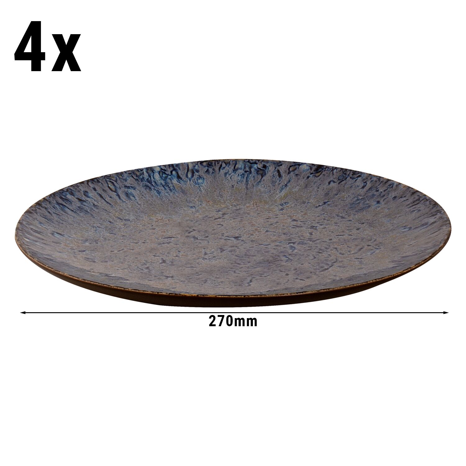 (4 pièces) LESTER - Assiettes - plate - Ø 270 mm - Bleu