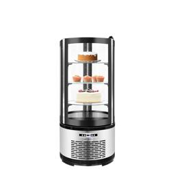 Set Üstü Dik Tip Soğutmalı Teşhir Ünitesi - 100 Litre - 480mm - 3 Raflı - Siyah