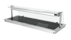 Vestavná ohřevná deska - nerezová - 1785 mm - 5x GN 1/1 - 2,25 kW - se skleněnou zábranou proti kýchání