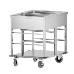 Carrello termico a bagnomaria - 2 kW - 2x GN 1/1 - con vasche a temperatura indipendente