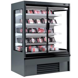 Commercial multideck display fridge - 1330mm - 455L - with 2 hinged glass doors & 4 shelves - Anthracite