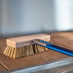 Vervangborstel voor pizzaovenborstel - messingborstels - met schraper - geschikt voor PRBG3S - 200x60x70mm
