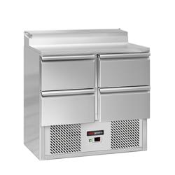 Saladette / mesa de preparação ECO - 0,9 x 0,7 m - com 4 gavetas 1/2