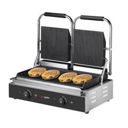 Contactgrill - 3,6 kW - boven & onderkant Gegroefd - Grilloppervlak: 485x235mm