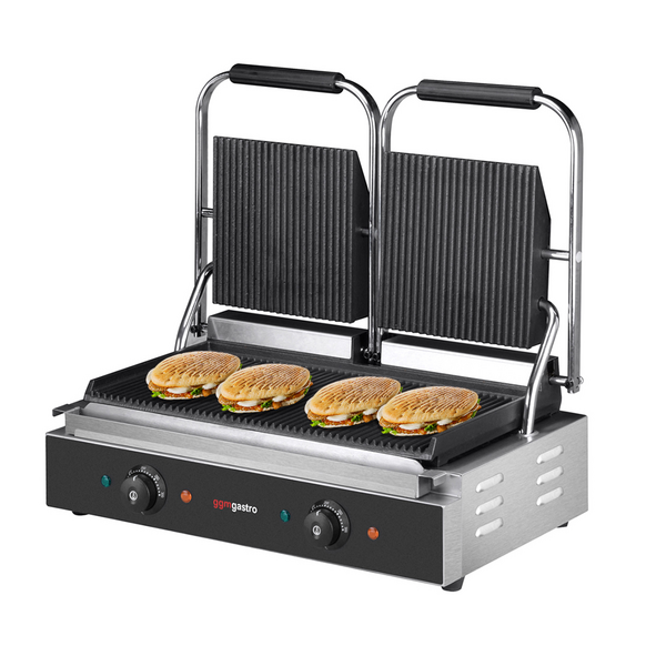 Tost Makinesi  -  3,6 kW - Üst & Alt Oluklu- Izgara yüzeyi: 485x235 mm