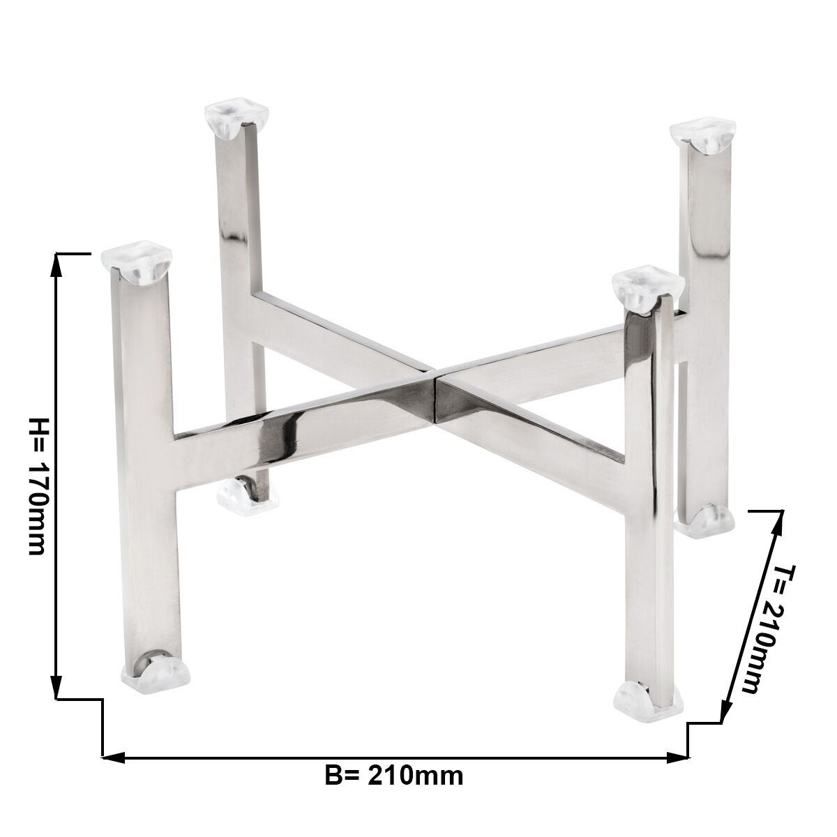 Présentoir de Buffet - Hauteur : 170 mm - Chromé - Adapté aux Plats & Assiettes à partir de 210 mm