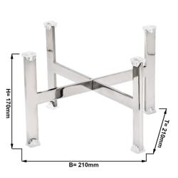 Supporto per buffet - Acciaio inox - Rettangolare - 210x210mm - Altezza: 170mm - compatibile con Piastre & Piatti ≥210mm