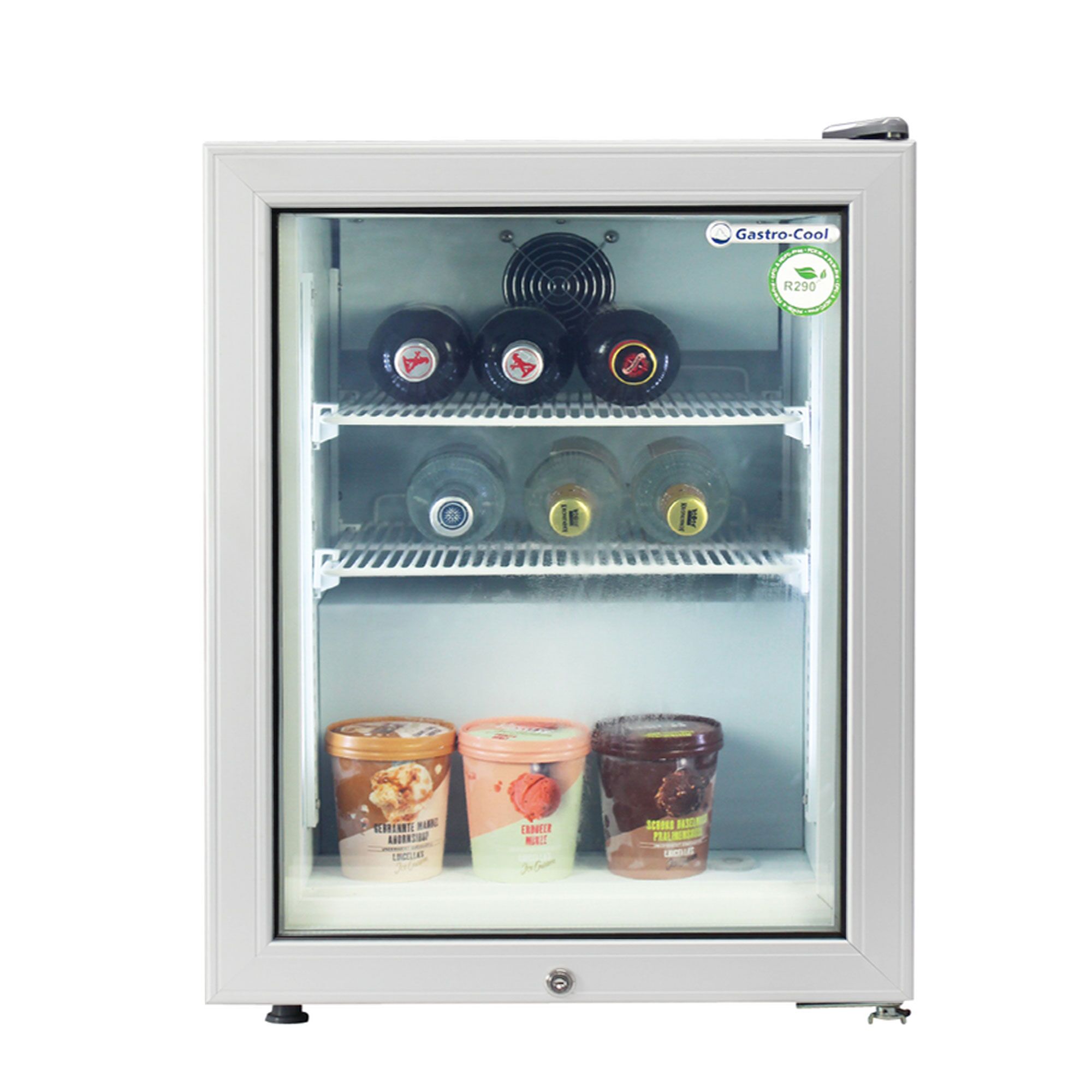 GASTRO-COOL | Mini-congélateur - 51 litres - avec 1 porte en verre - Argent