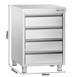 Çekmeceli Çalışma Tezgahı PREMIUM - 4 Çekmeceli ve Sırtlı -500x700mm